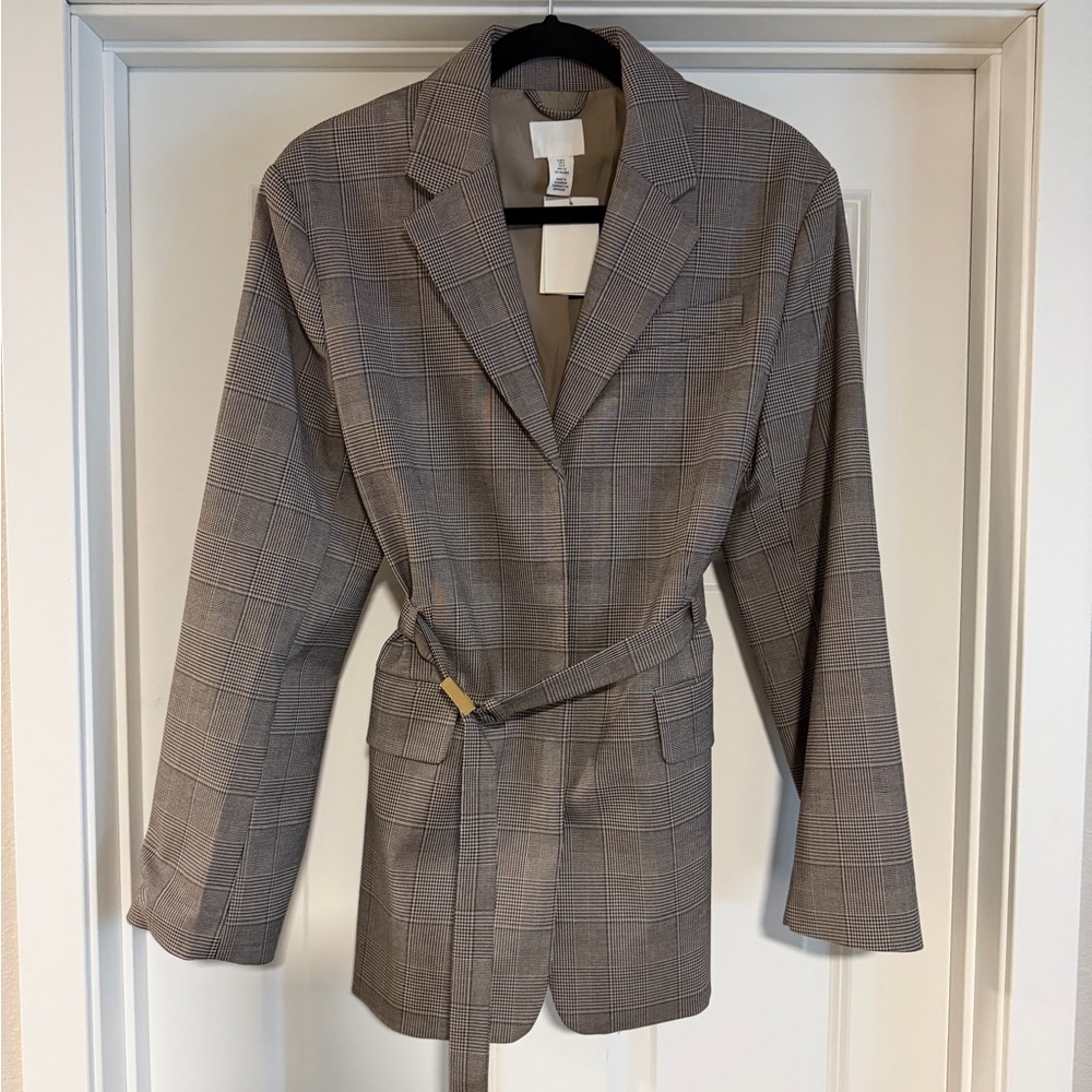 H&M belted Plaid Women's Blazer
